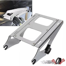 Chrome Detachable 2-Up Mount Rack Luggage Rack Pack For Harley Touring 2014-2025