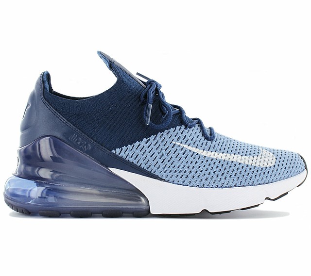 Nike Air Max 270 Flyknit Running Shoes Navy Blue White (ao1023 400) Size 9.5 Nike Air Max 270 Flyknit Running Shoes Navy Blue White (ao1023 400) Size 9.5