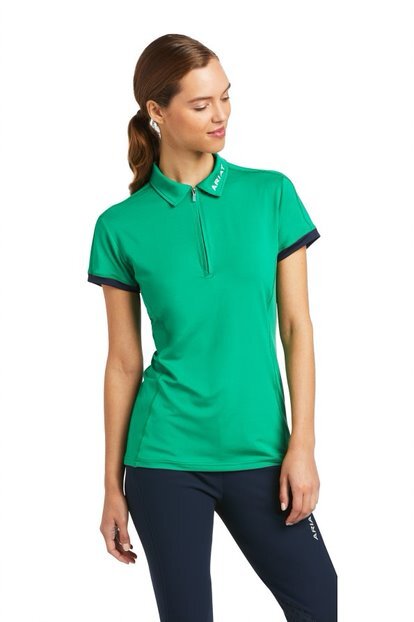 Ariat Ladies Bandera Quarter Zip Short Sleeve Polo - Extra Small