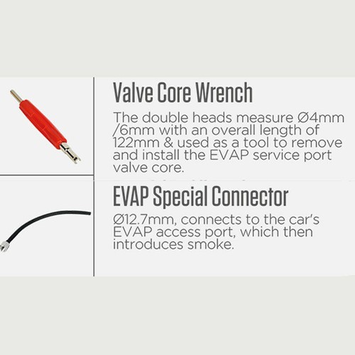 EVAP Máquina de Humo Detector de Fugas de Humo Conector Válvula Cable Llave EVAP Especial - Imagen 2 de 3