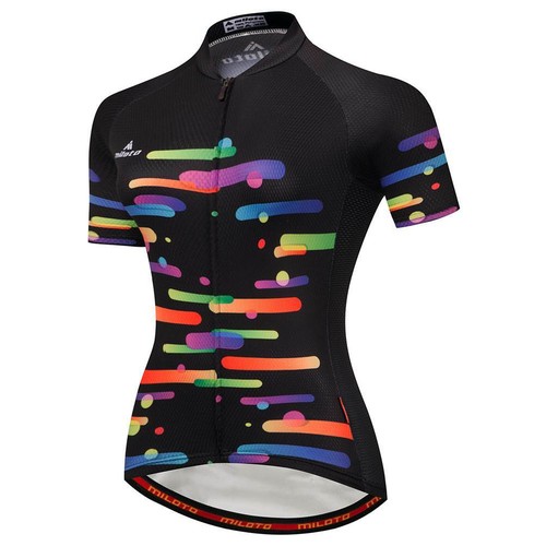 Miloto Women's Reflective Cycling Jersey Short Sleeve Biking Shirt Cycle Top - Picture 38 of 45