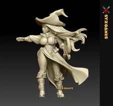 Mage Pinup Fantasy Miniature DnD Miniature RPG Tabletop Game Pathfinder