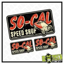 Set of 3 Stickers Old School So-Cal Speedshop - USA Pickup Muscle Car Vintage