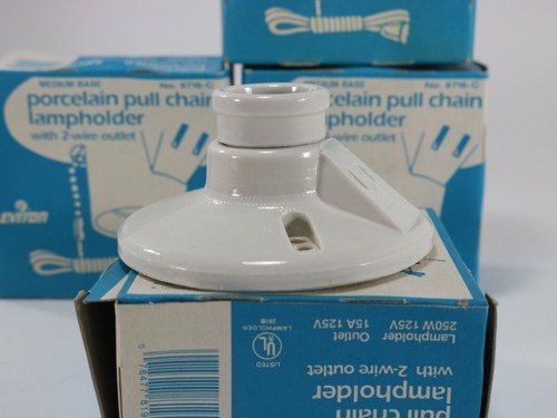 Leviton 9716-C Tire Cadena Lateral Cableado Caja de Salida Soporte de Lámpara Paquete de 4 - Imagen 3 de 8