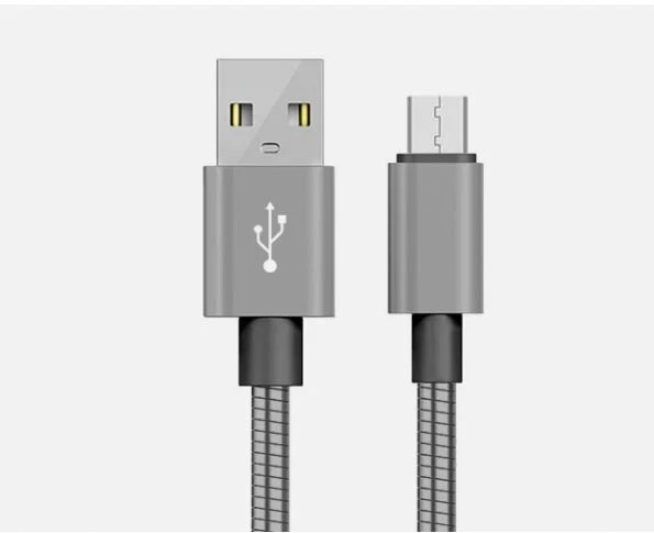 Micro Steel USB Fast Charging Data Cable 1M Stainless Lead for Samsung HTC Sony - Image 3 of 4