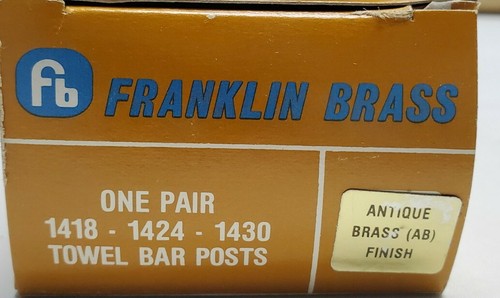 Pali portasciugamani vintage Franklin ottone finitura antica NOS "Spedizione gratuita" - Foto 3 di 3