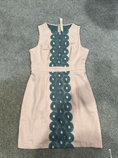 Esley Peach Teal Short Sleeveless Dress with Embroidery Women’s Small New