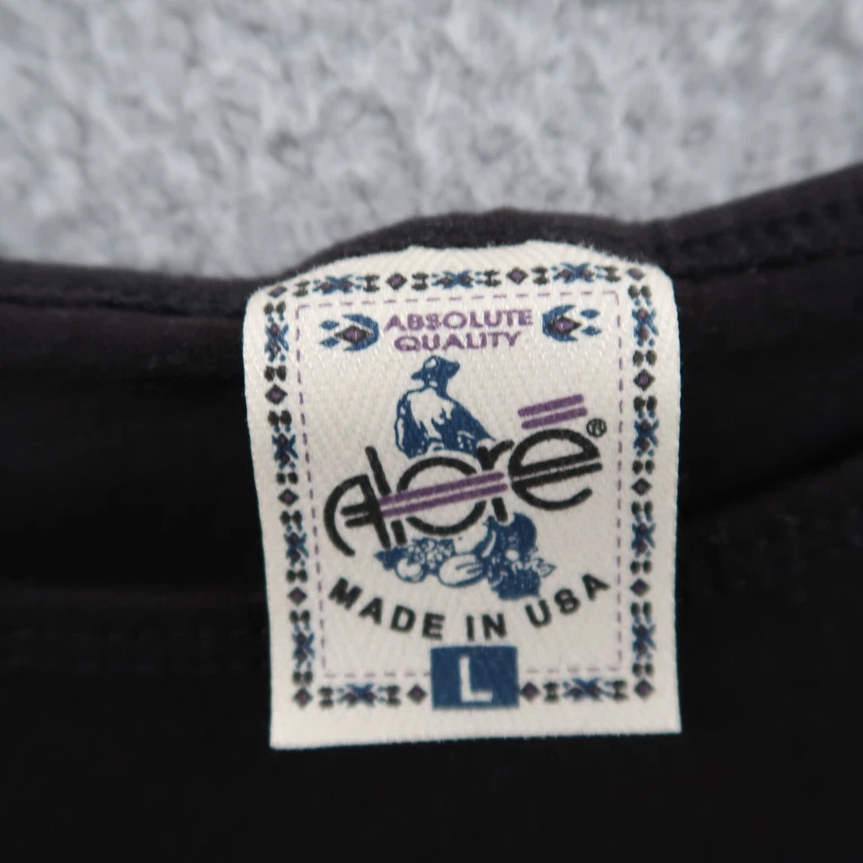 Camisa Alore Vintage Mujer Grande Negra Gráfico Pájaro Manga Larga Foto 3 de 4