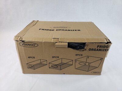 FOOYOO Fridge Organizer Bins Set 10 Piece Plastic Organizer, (missing pieces)