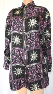 FAUSTO PUGLISI MULTI-COLOR SILK BUTTON DOWN LONG SLEEVES SHIRT SIZE 12