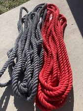 Gray And Red Cotton Rope 5/8 Inch 37ft Long Each