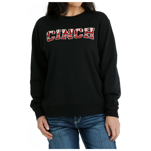 MAK7905002 Cinch Mujer Polar Pullover Logo Sudadera - Negra NUEVA - Imagen 3 de 7