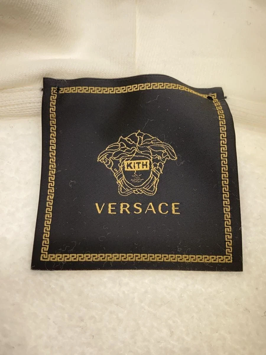 Felpa con cappuccio VERSACE Bolo Box logo XL cotone bianco A82640 usata