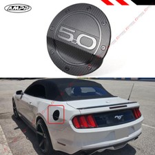 For 15-2023 Ford Mustang 5.0 Carbon Fiber Texture Add-on Gas Fuel Door Cover Cap