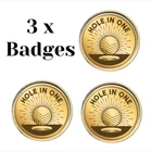 3 x Golf Hole In One (BU14)  Lapel Pin Badges