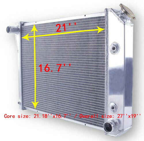 21"W Radiator CC571 For 74-81 Chevy Camaro 78-87 Monte Carlo SBC 3Row Fan Shroud - Picture 2 of 12