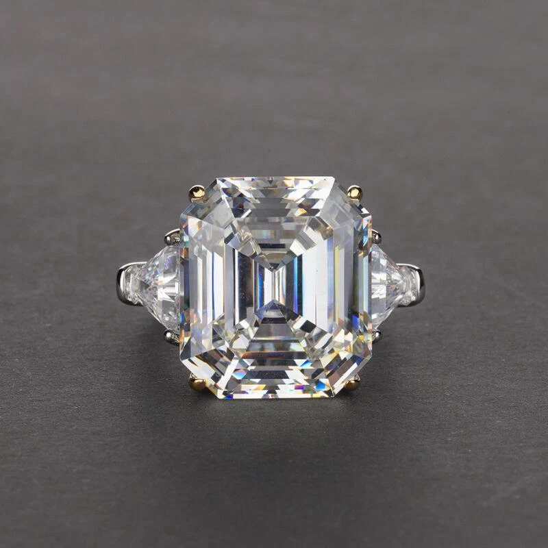 Anello Donna Argento sterling 925 25CT diamante sintetico Fedina Pietre 8 Misure - Immagine 2 di 4