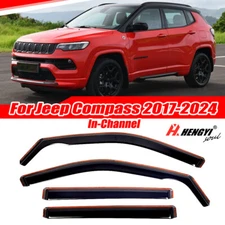 In-Channel For Jeep Compass 2017-2024 21 Rain Guard Vent Deflector Window Visor