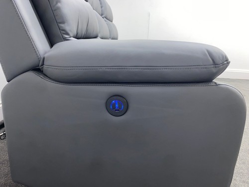 Grey Leather Electric Recliner 3 + 2 Seater Set | Extra High Backrest | Quality - Picture 6 of 6