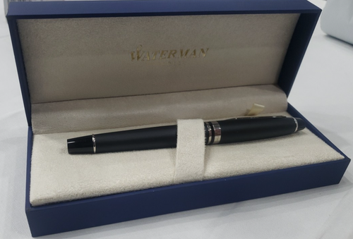 Waterman Expert Rollerball Pen Matte Black with Chrome Trim Fine Nib Black Ink C - Picture 5 of 5