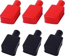 Battery Terminal Insulator Covers Cap Red Black Soft Rubber Protector Cap-6pcs