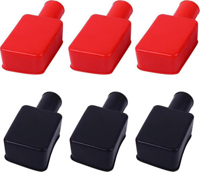 Battery Terminal Insulator Covers Cap Red & Black Soft Rubber Protector Cap-6pcs