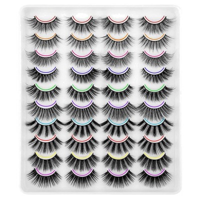 Mixed Styles 20 Pairs Fluffy Natural Fake Lashes