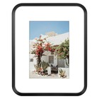 8x10 Aluminum Picture Frame Black - With Round Corners - With Mat for 5x7 Pho...
