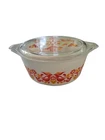 VTG Pyrex Friendship 475-B Casserole Red Bird Flowers 2.5 Qt Original Lid