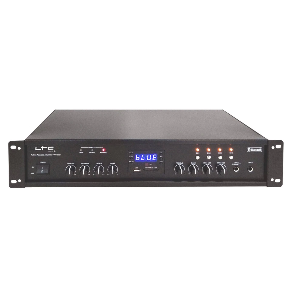 LTC PAA150BT 4-ZONEN ELA VERSTÄRKER USB SD FM BT 90W PARTY CLUB DISCO MUSIK