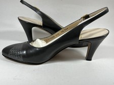 Salvatore Ferragamo Slingback Grey Leather Pumps 8.5AAA Fits Like 6-6.5 Vintage