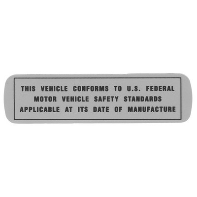 MGB, Aufkleber, US Federal Label, US Spec, CRST138