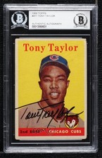 BAS 1958 Topps Tony Taylor #411 BGS Authentic Auto ow6