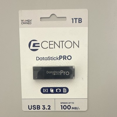 Centon DataStick Pro 1TB USB 3.2 Flash Drive 100MB/s Black C1-U3P6-1T
