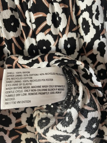 Diane Von Furstenberg DVF Target Girls Dress Medium M 8 Floral Black Tan White - Picture 9 of 9