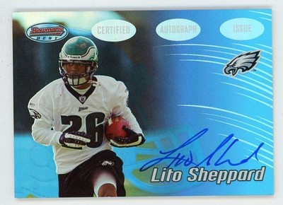2002 Bowmans Best LITO SHEPPARD ROOKIE AUTO Philadelphia Eagles MINT