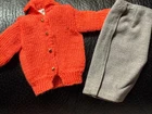 Vintage Barbie Sweater Girl #976 Orange Cardigan Grey Skirt Mattel