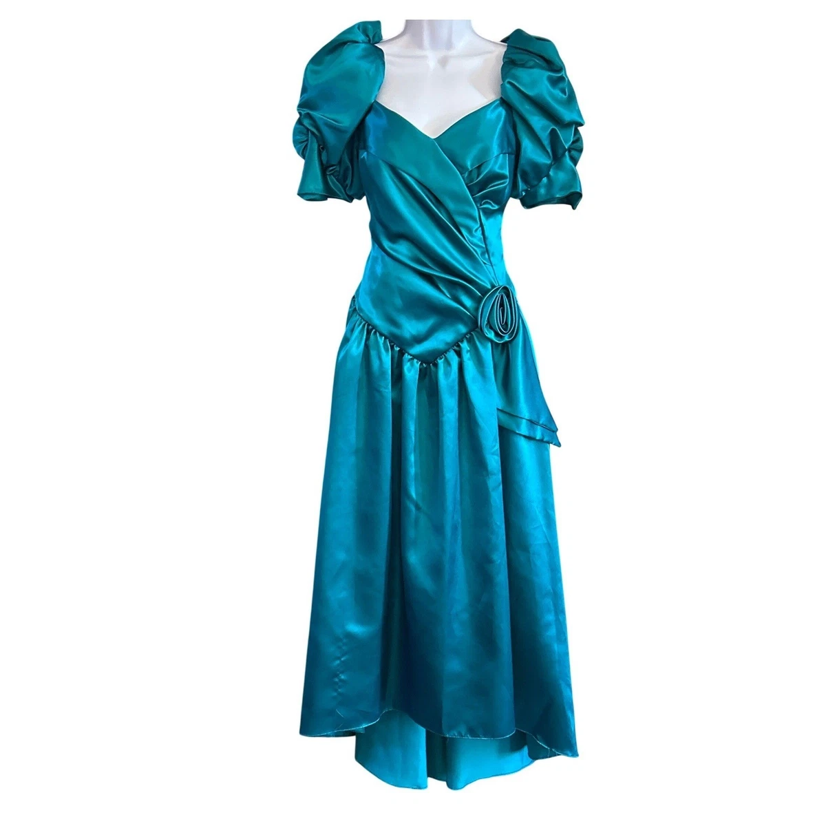 green emerald velvet dress 80's Red Party Dress – Hamlets Vintage main image 0