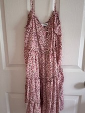 Zara Cream Dress with Pink Floral Print- EUC