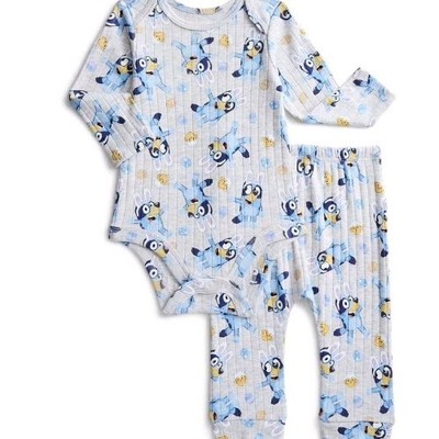 NEW BLUEY Baby 3-6 month 2 Pc Bodysuit & Pants Set Easter Outfit Long Sleeve NWT