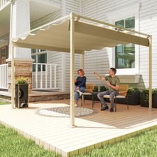 3 x 3(m) Garden Pergola with Retractable Roof and Magnetic Pad