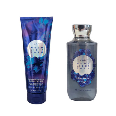 NEW Bath & Body Works MOONLIGHT PATH Body Wash, 10 oz + Body Cream, 8 oz