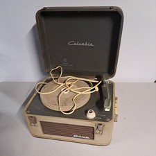 Vintage COLUMBIA Portable Record Player Model 413, Gray/Gray Parts or Repair