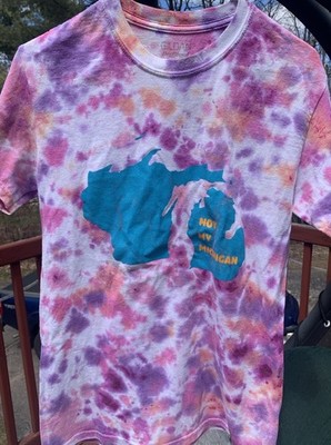 Tie Dyed Upper Michigan T-shirt Small Great Lake Superior