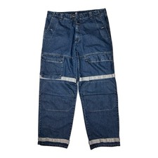 Vintage Marithe Francois Girbaud Blue Baggy Silver Shuttle Tape Jeans 40x34 Y2K