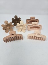 Large Hair Claw Clips Updo Styling Accessories Lot of 7 Neutral Tone Daisy