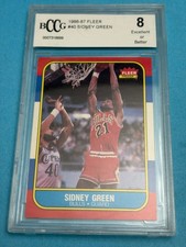 1986-87 Fleer #40 Sidney Green Rookie Card RC Chicago Bulls BCCG 8. rookie card picture