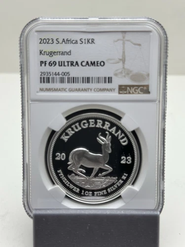 South Africa Krugerrand 2023 Silver Proof 1OZ Coin  NGC PF69