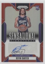 2024-25 Panini Prizm Sensational Signatures Red 40/99 Devin Carter Auto 10yl