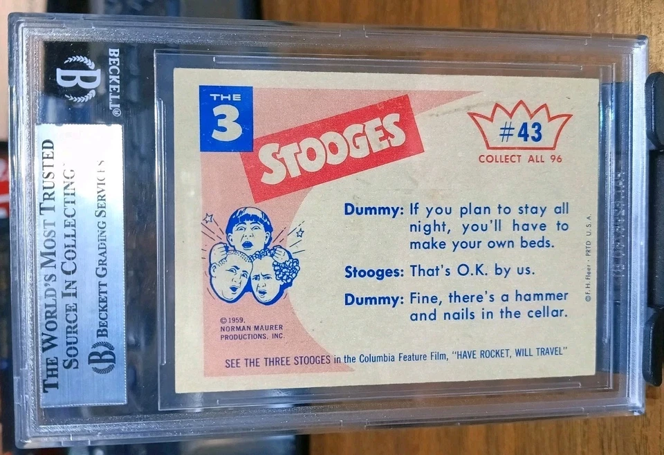 1959 Fleer The 3 Stooges Card No down payment BGS 5.5 EX+ Moe Larry Curly - Image 2 of 2